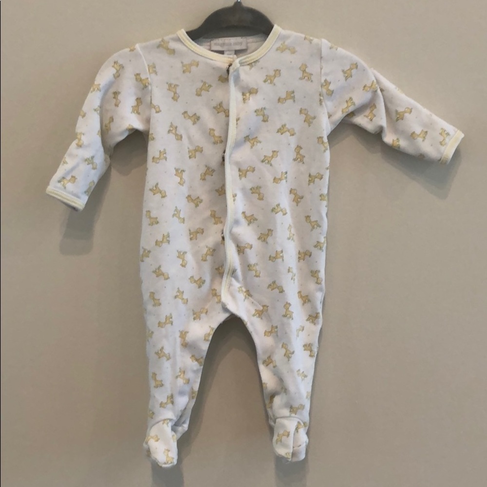 Magnolia Baby Yellow Giraffe Footed One Piece